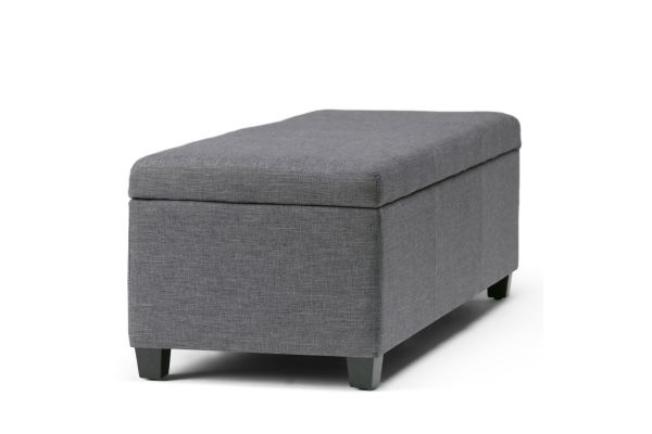Avalon Storage Ottoman Bench - Slate Grey