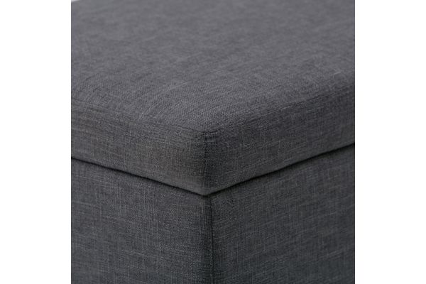 Avalon Storage Ottoman Bench - Slate Grey