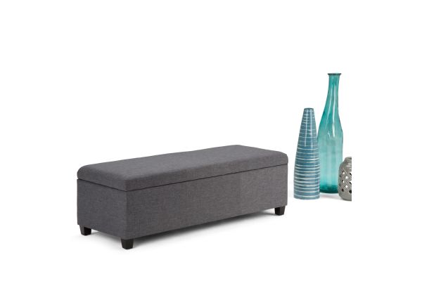 Avalon Storage Ottoman Bench - Slate Grey