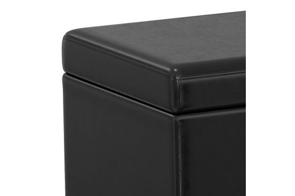 Avalon Extra Large Storage Ottoman Bench - Midnight Black