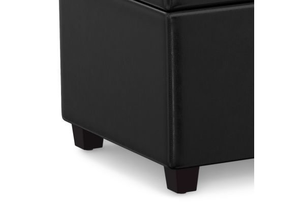 Avalon Extra Large Storage Ottoman Bench - Midnight Black