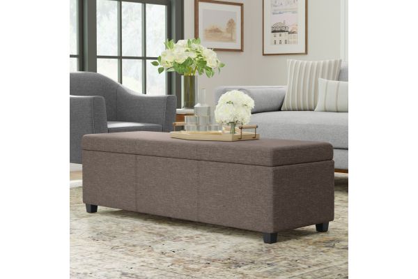 Avalon Extra Large Storage Ottoman Bench - Fawn Brown