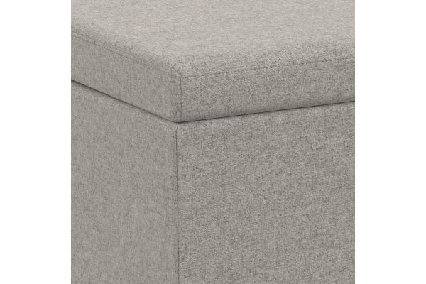 Avalon Extra Large Storage Ottoman Bench - Cloud Grey