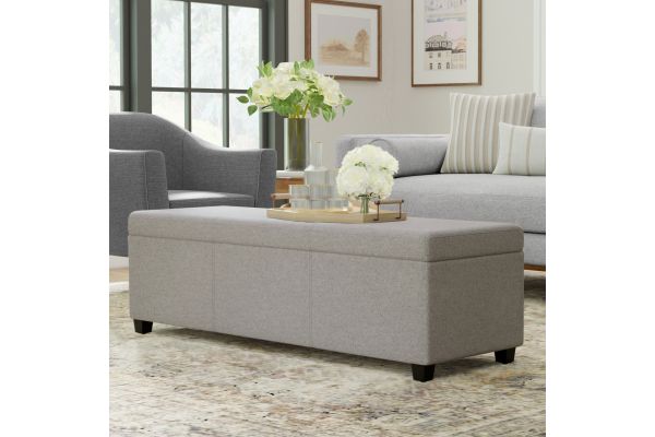 Avalon Extra Large Storage Ottoman Bench - Cloud Grey