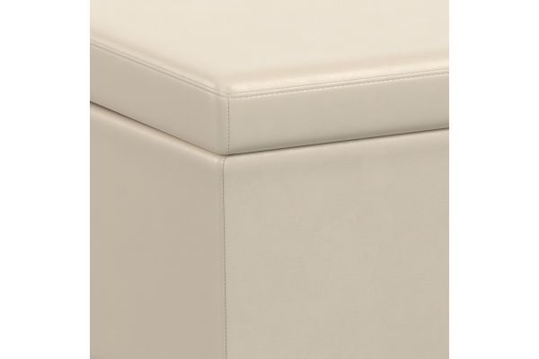 Avalon Extra Large Storage Ottoman Bench - Satin Cream