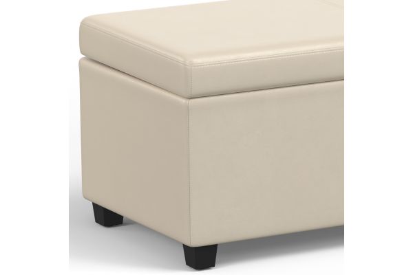 Avalon Extra Large Storage Ottoman Bench - Satin Cream