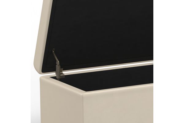 Avalon Extra Large Storage Ottoman Bench - Satin Cream
