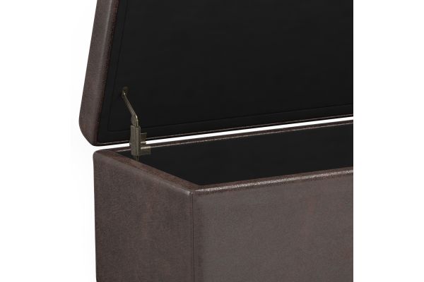 Avalon Extra Large Storage Ottoman Bench - Distressed Brown