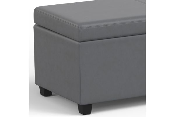 Avalon Extra Large Storage Ottoman Bench - Stone Grey