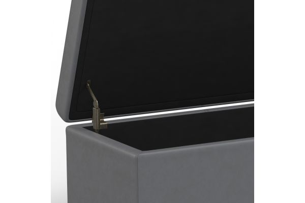 Avalon Extra Large Storage Ottoman Bench - Stone Grey