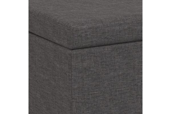 Avalon Extra Large Storage Ottoman Bench - Slate Grey