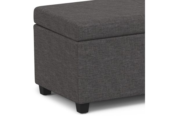 Avalon Extra Large Storage Ottoman Bench - Slate Grey