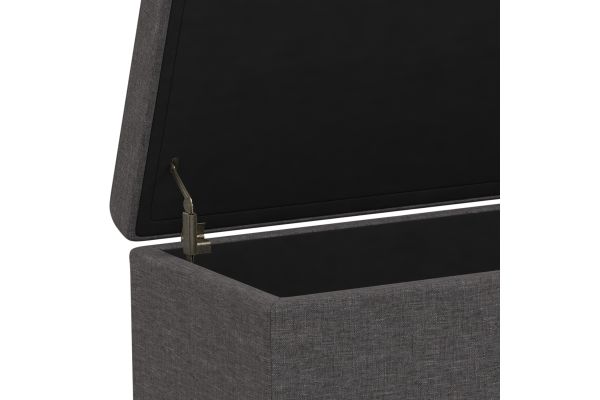 Avalon Extra Large Storage Ottoman Bench - Slate Grey