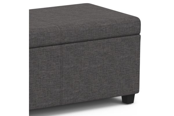 Avalon Extra Large Storage Ottoman Bench - Slate Grey