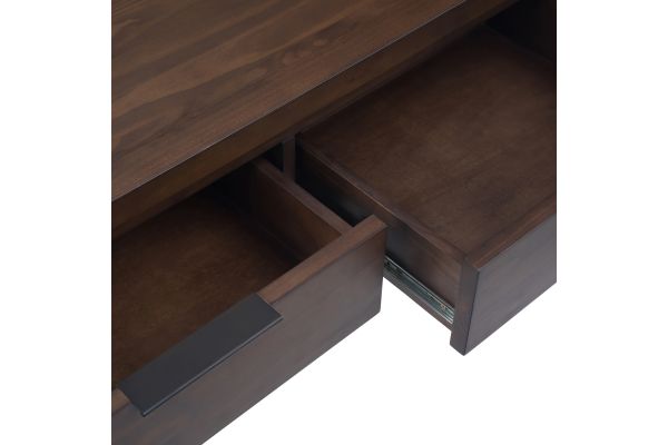Hollander Wide Console Table - Warm Walnut Brown