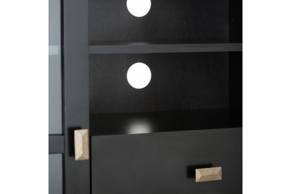 Artisan Tall TV Media Stand - Rich Black