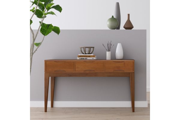 Harper Console Sofa Table - Teak Brown