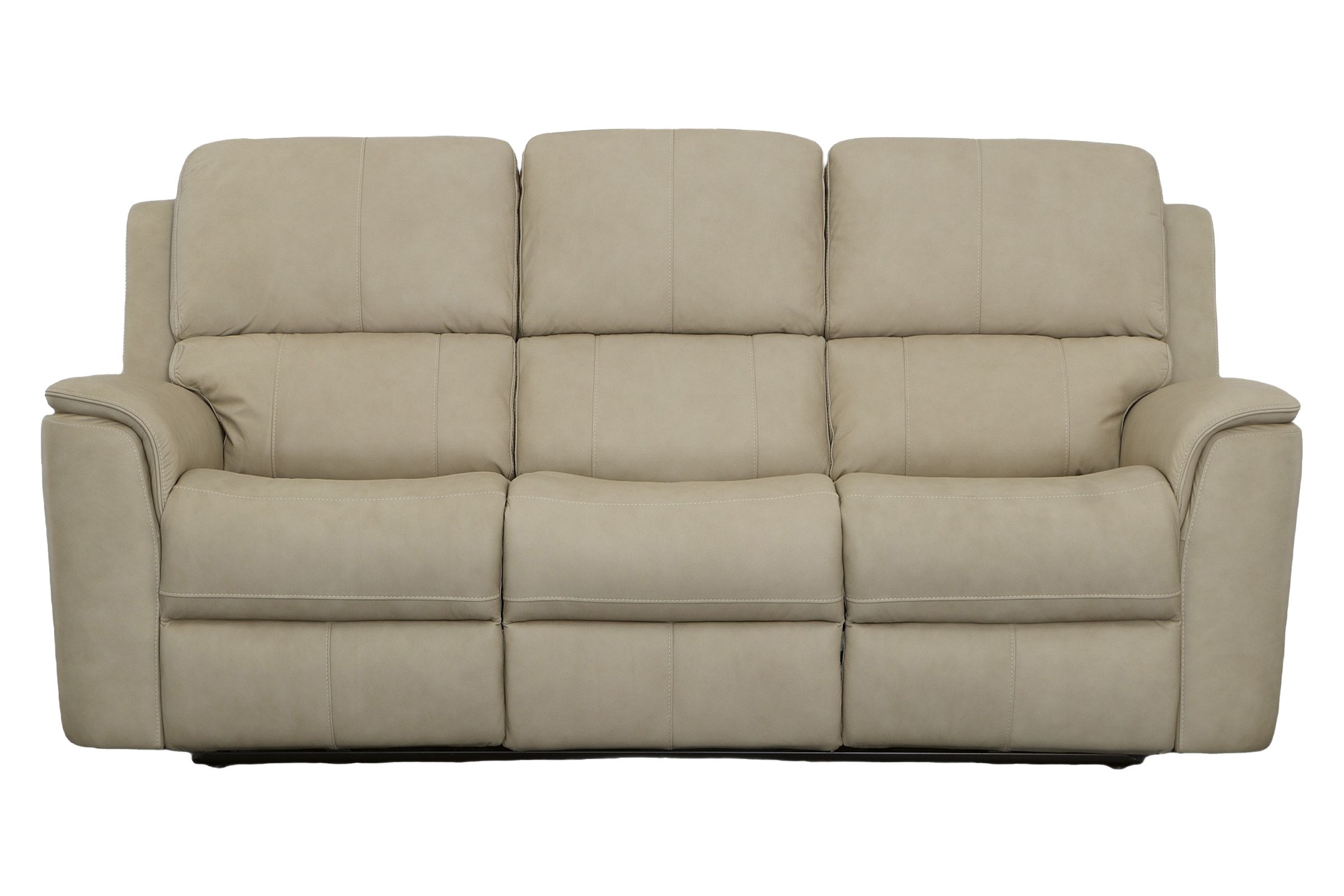 Oliver Beige Triple Power Reclining Leather Sofa at Gardner White