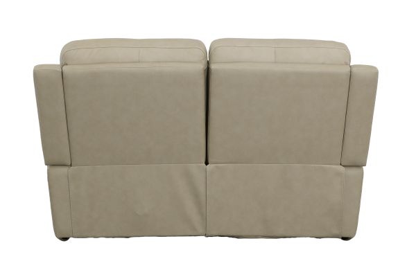 Oliver Beige Triple Power Reclining Leather Loveseat