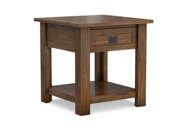 Monroe End Table - Rustic Natural Aged Brown