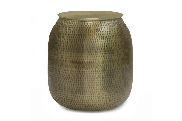 Griffen Metal Storage Accent Table - Antique Gold