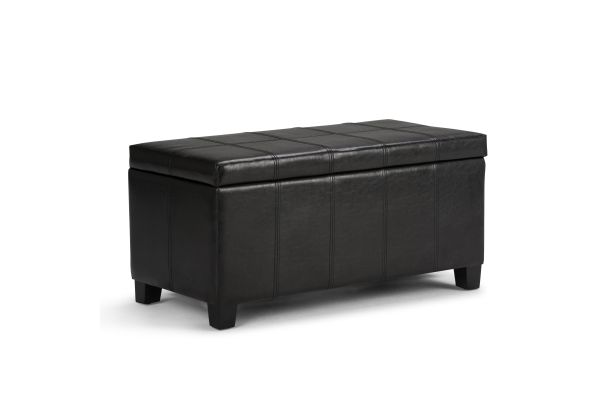 Dover Storage Ottoman Bench - Midnight Black