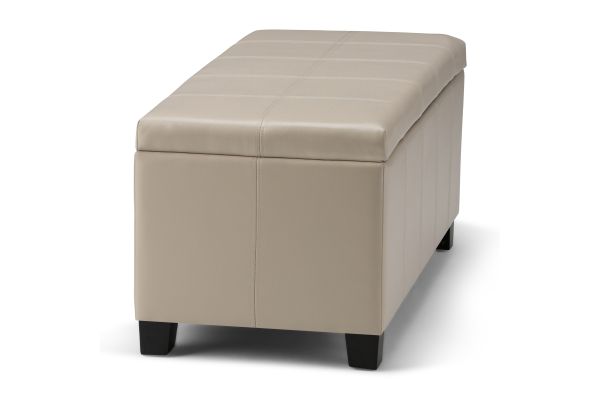 Dover Storage Ottoman Bench - Satin Cream