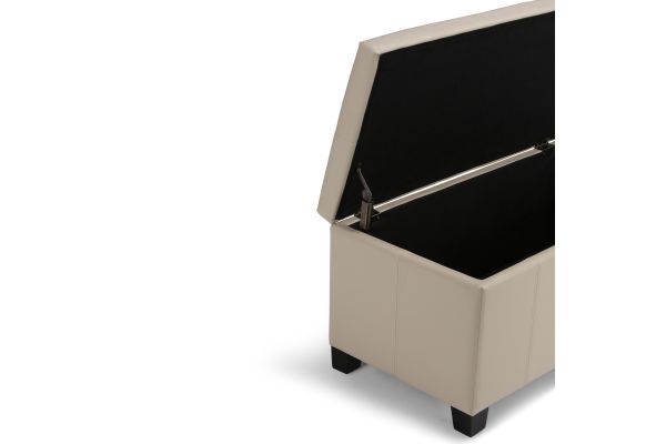 Dover Storage Ottoman Bench - Satin Cream
