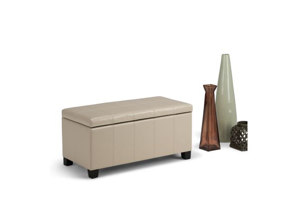 Dover Storage Ottoman Bench - Satin Cream