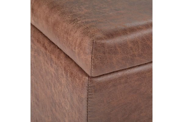 Dover Storage Ottoman Bench - Distressed Umber Brown