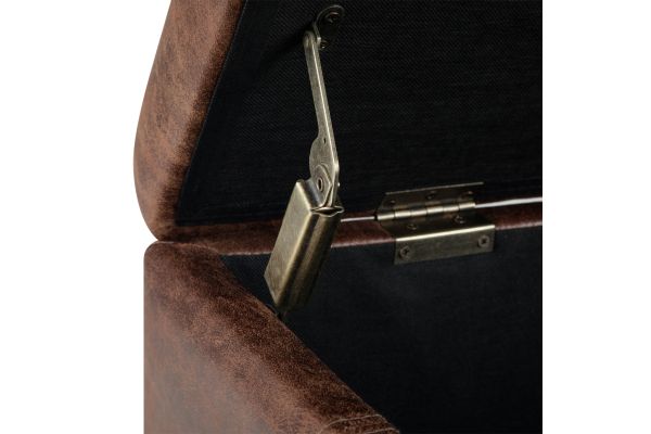 Dover Storage Ottoman Bench - Distressed Umber Brown