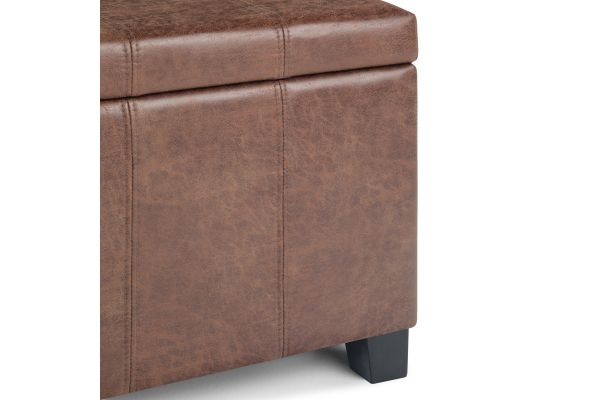 Dover Storage Ottoman Bench - Distressed Umber Brown