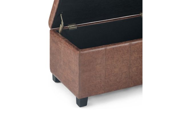 Dover Storage Ottoman Bench - Distressed Umber Brown