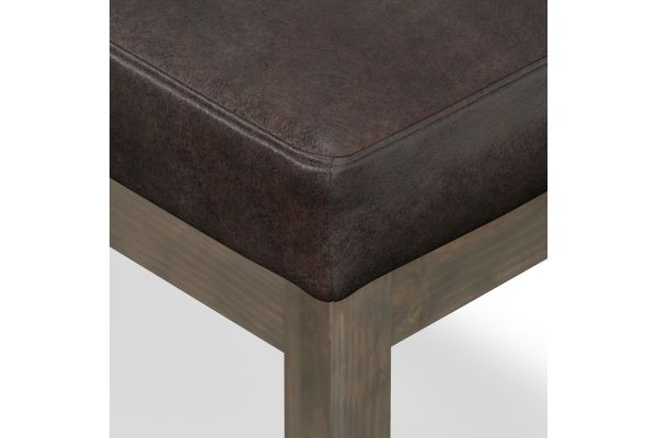 Milltown Footstool Small Ottoman Bench - Distressed Brown