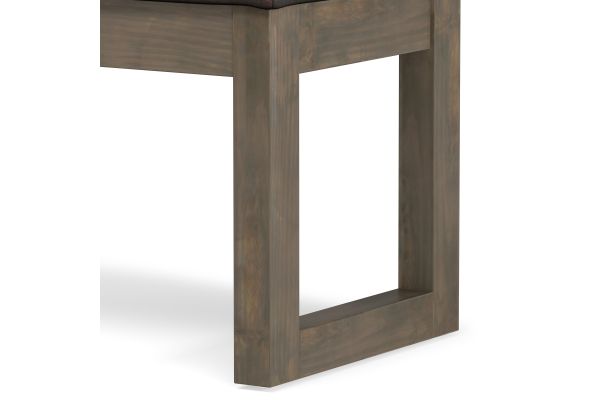 Milltown Footstool Small Ottoman Bench - Distressed Brown