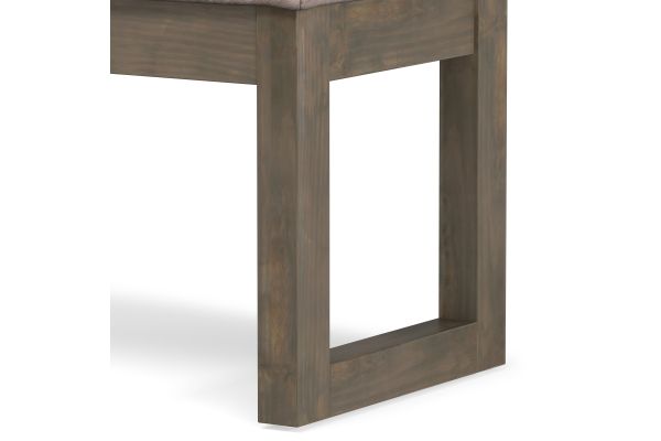 Milltown Footstool Small Ottoman Bench - Distressed Grey Taupe
