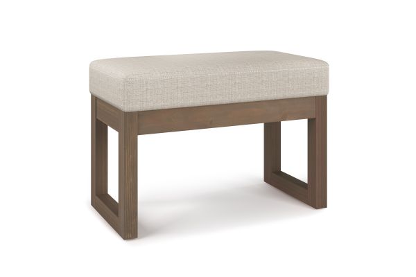 Milltown Footstool Small Ottoman Bench - Platinum Tweed