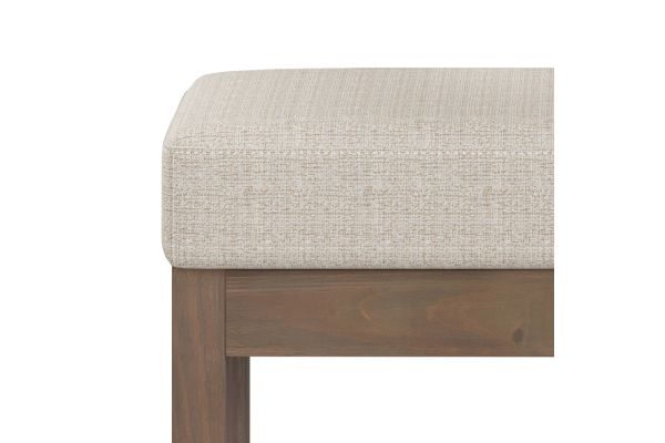 Milltown Footstool Small Ottoman Bench - Platinum Tweed