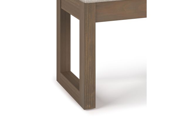 Milltown Footstool Small Ottoman Bench - Platinum Tweed