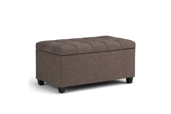 Sienna Storage Ottoman Bench - Fawn Brown
