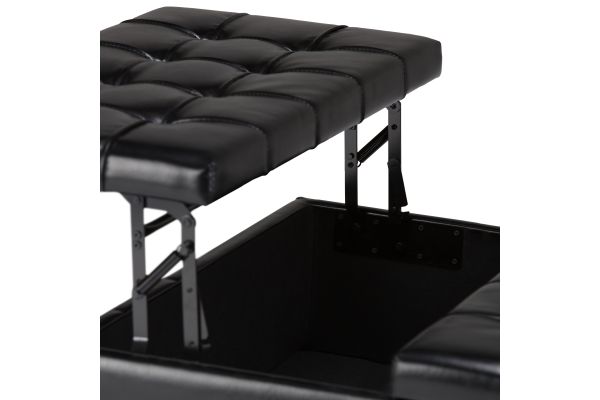 Harrison Coffee Table Storage Ottoman - Midnight Black