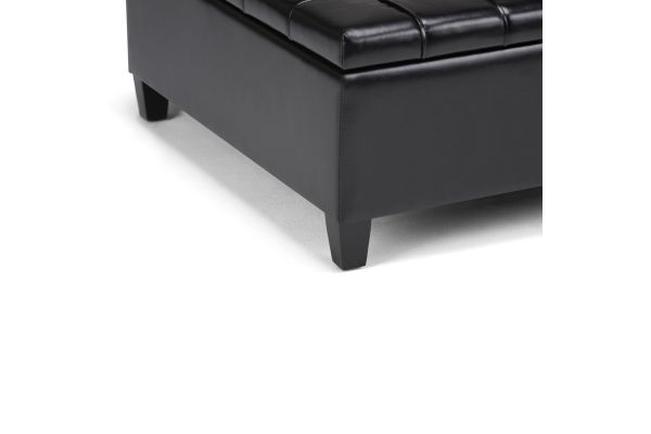 Harrison Coffee Table Storage Ottoman - Midnight Black
