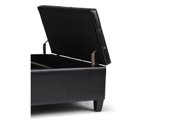 Harrison Coffee Table Storage Ottoman - Midnight Black