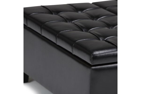 Harrison Coffee Table Storage Ottoman - Midnight Black