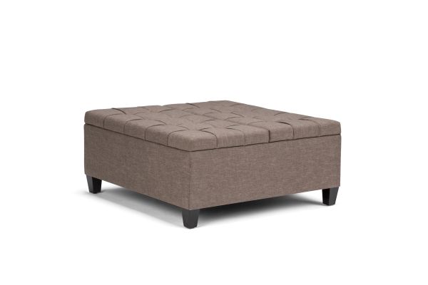 Harrison Coffee Table Storage Ottoman - Fawn Brown