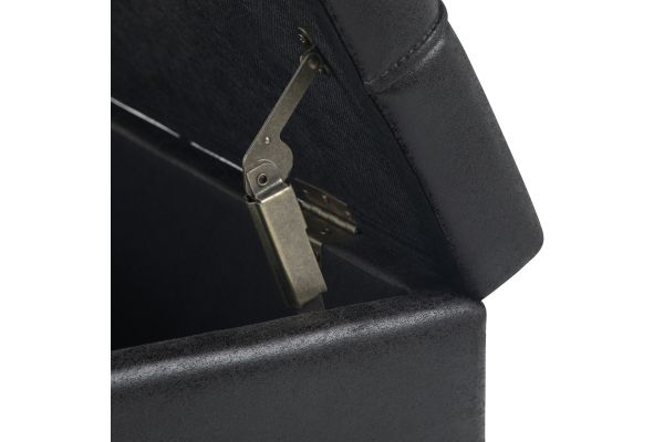 Harrison Coffee Table Storage Ottoman - Distressed Black