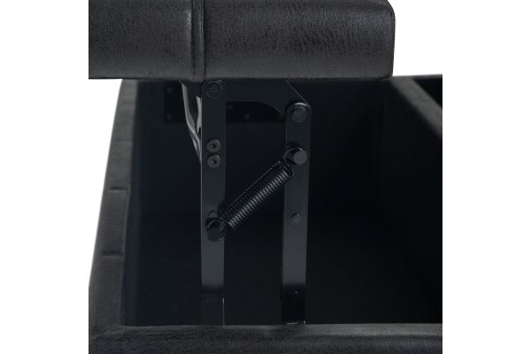 Harrison Coffee Table Storage Ottoman - Distressed Black