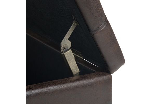 Harrison Coffee Table Storage Ottoman - Distressed Brown