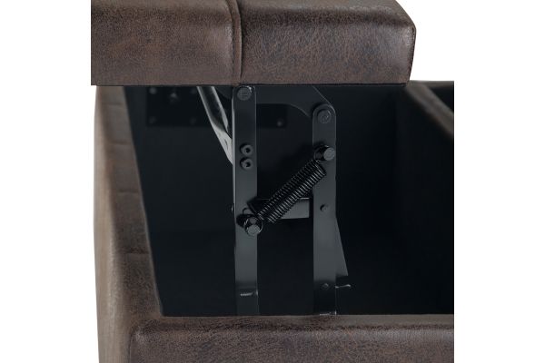 Harrison Coffee Table Storage Ottoman - Distressed Brown