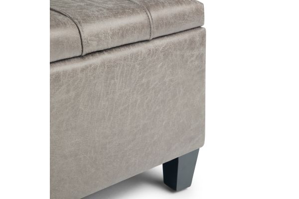 Harrison Coffee Table Storage Ottoman - Distressed Grey Taupe